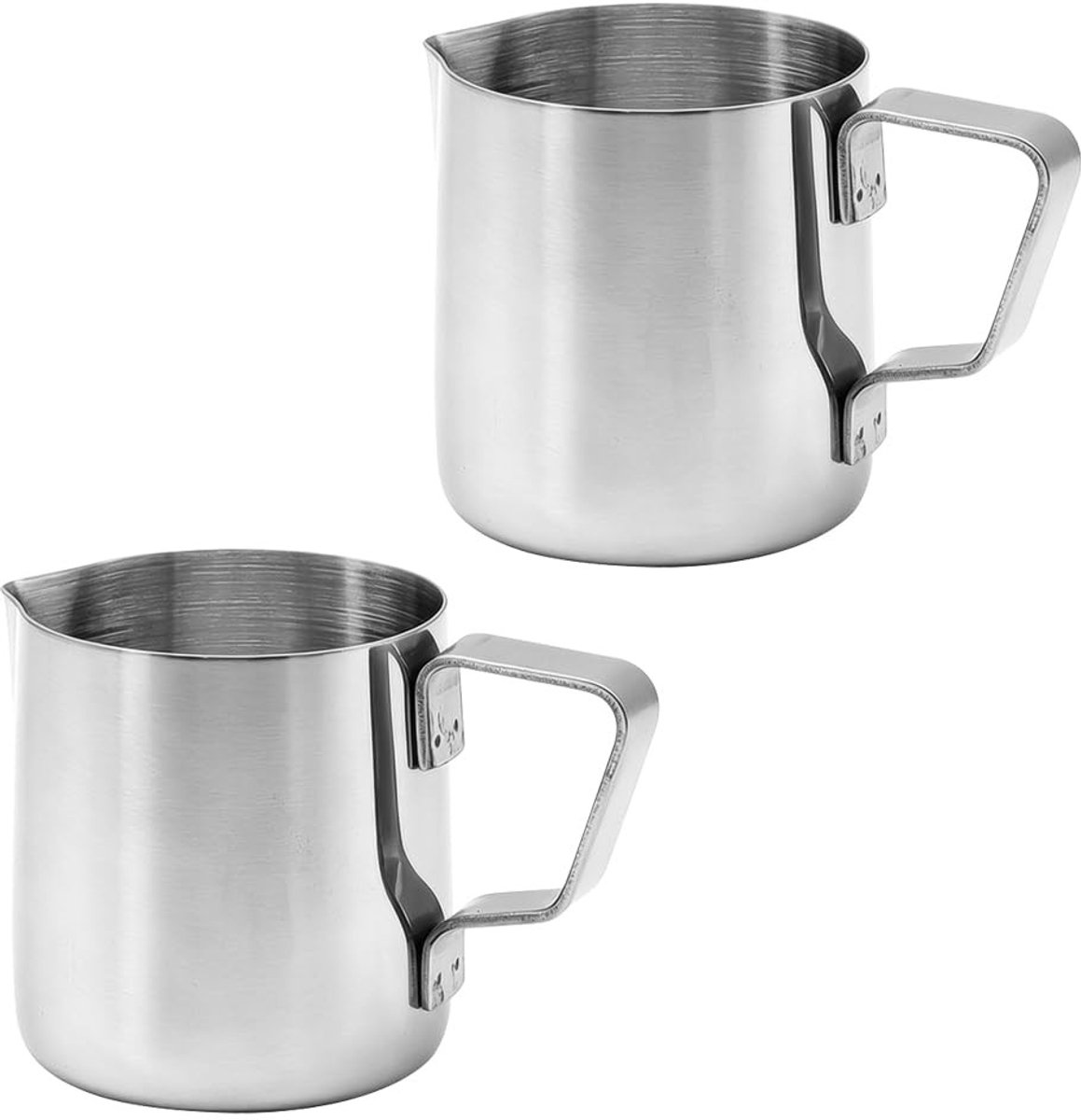 Dailygoods - Set van 2 Melkkannetjes van Roestvrij Staal voor Koffiekunst