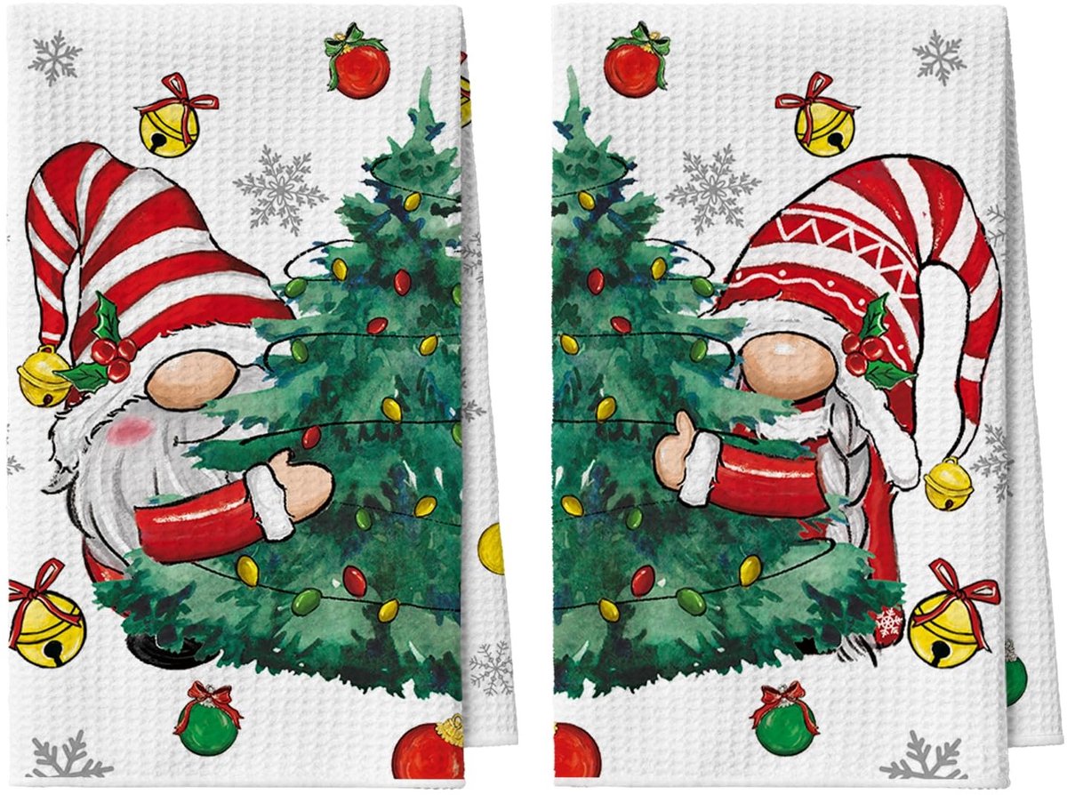 Dailygoods - Set van 2 Microvezel Keukendoeken met Kerstthema