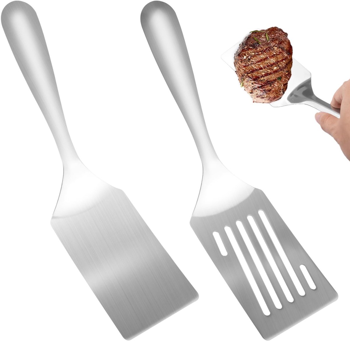 Dailygoods - Set van 2 Roestvrijstalen Grillspatels voor de Keuken