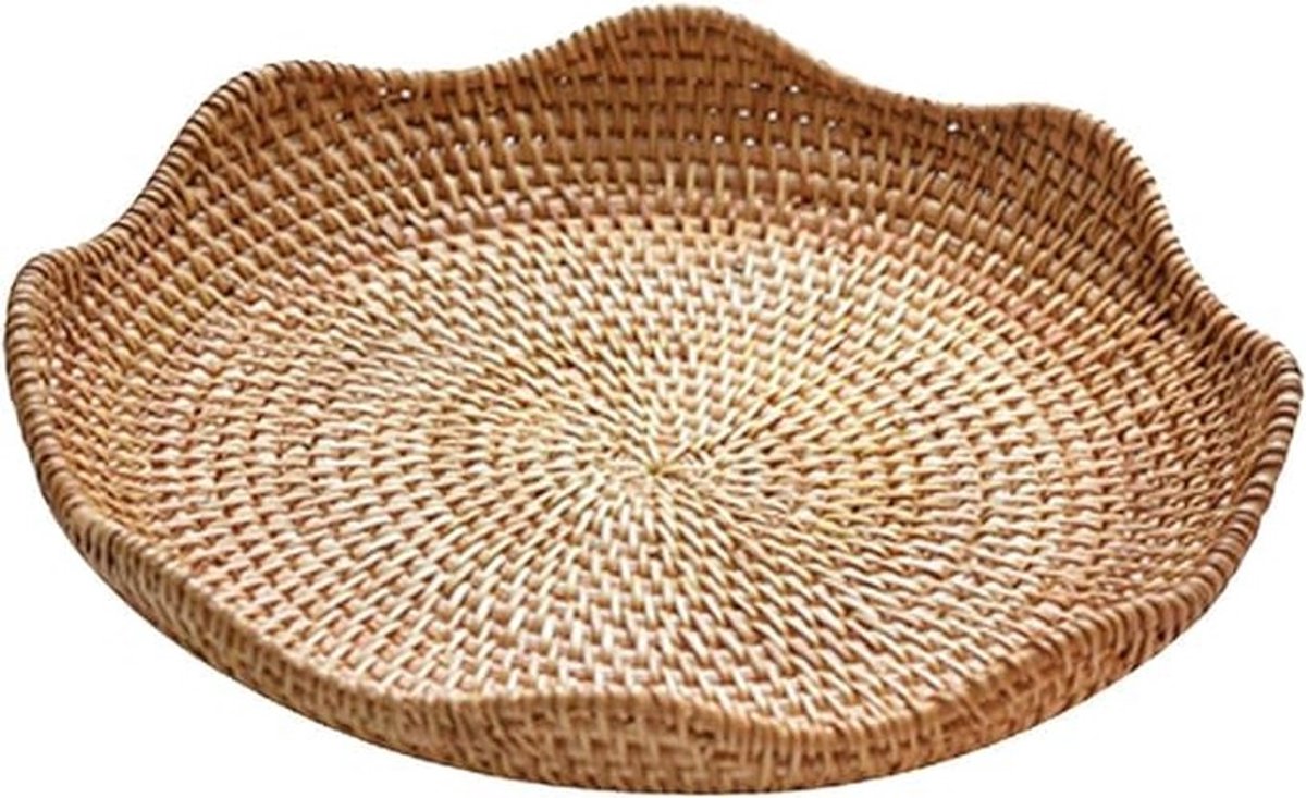 Dailygoods - Handgevlochten Rotan Fruitmand in Lotusvorm