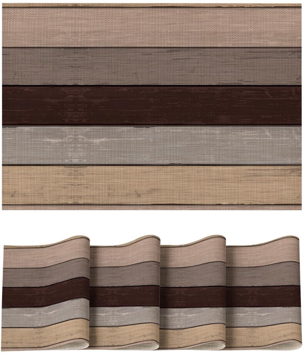 Dailygoods - Bruine Houten Placemat Set van 4