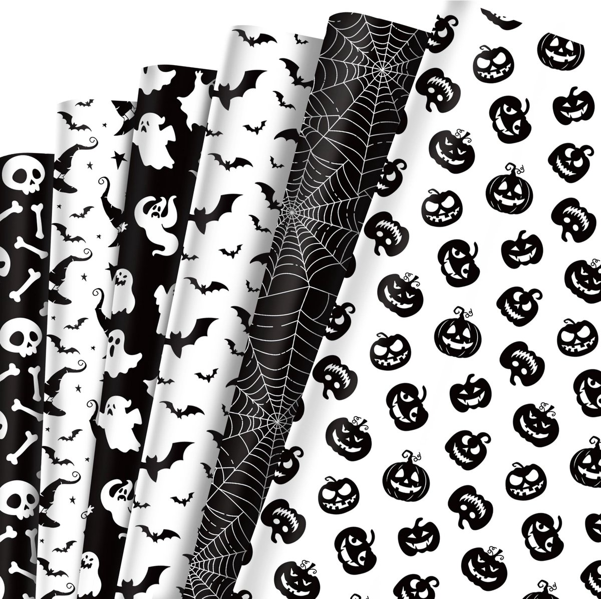 Dailygoods - 12 Stuks Halloween Inpakpapier met Pompoenshapes
