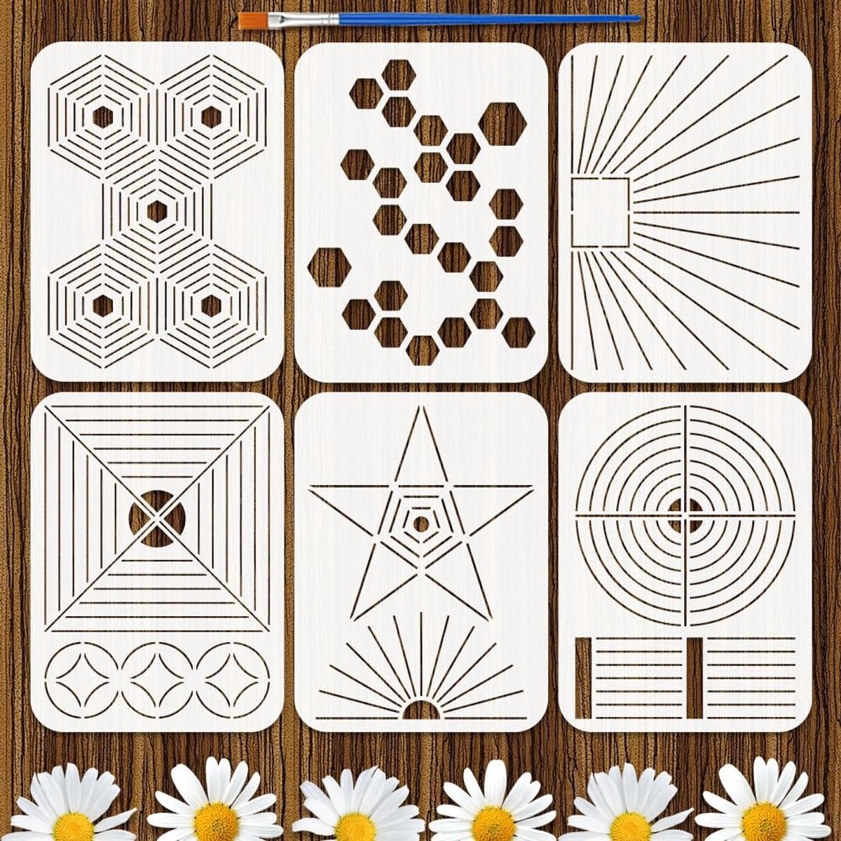 Dailygoods - 6-delige Dagboekplanner Sjablonen met Penseel