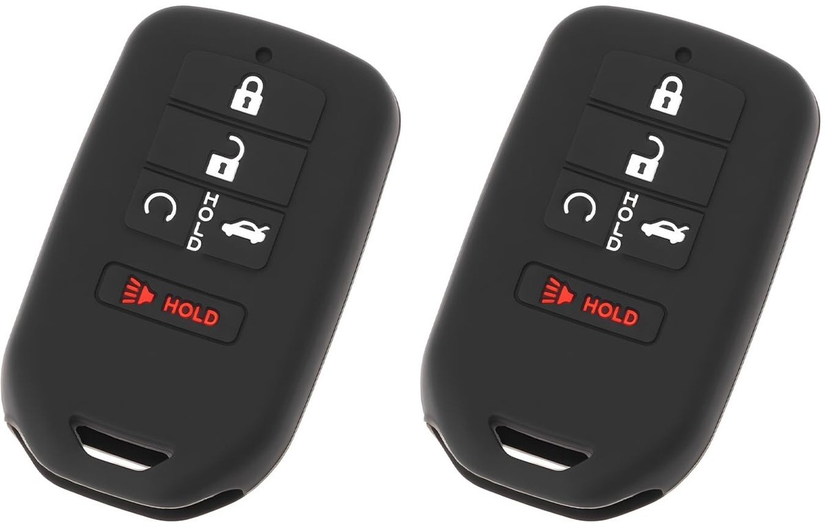 Dailygoods - 2 Stuks Siliconen Afstandsbediening Sleutel Beschermhoes Zwart