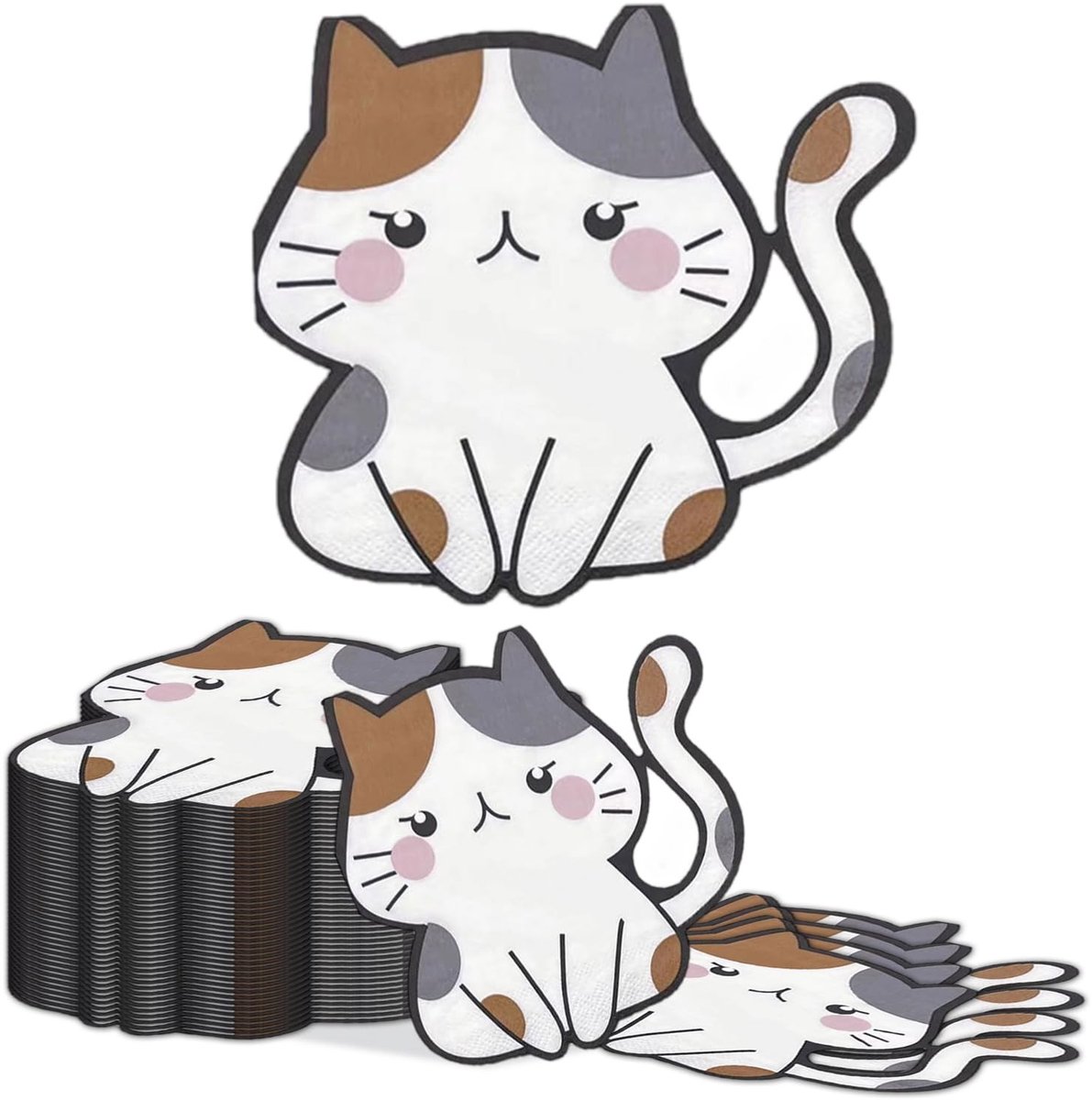 Dailygoods - 40 Katzennapfen Servetten voor Verjaardagsfeestje
