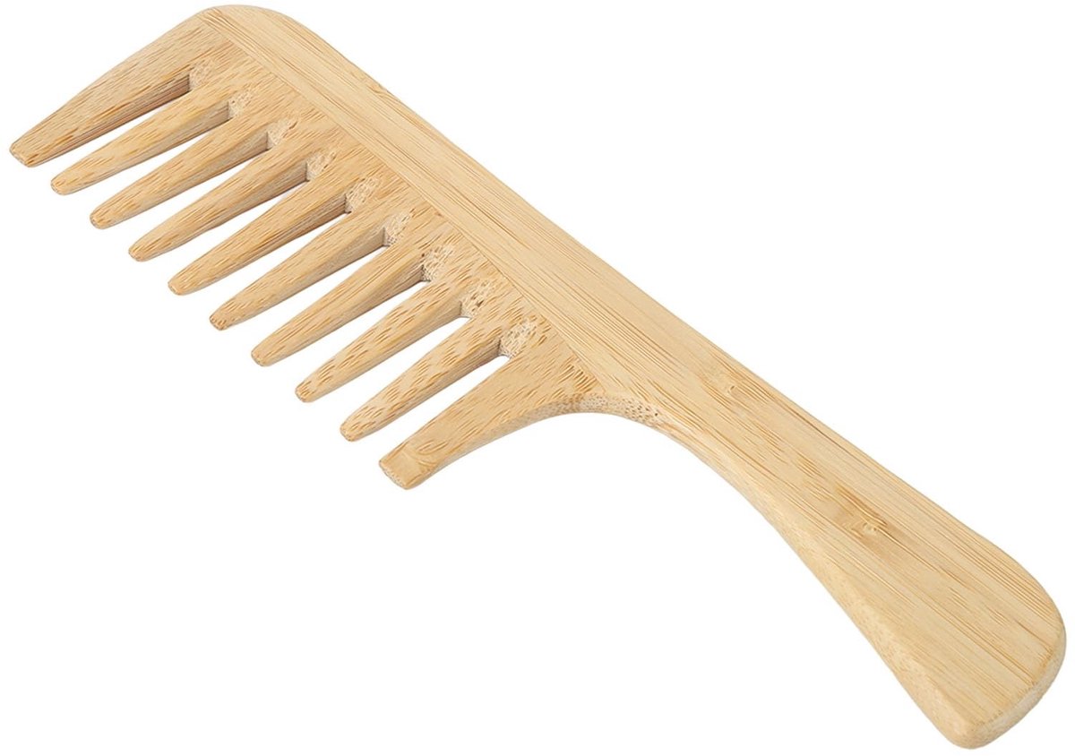 Dailygoods - Bamboe Grote Tandkam met Handvat voor Haarverzorging