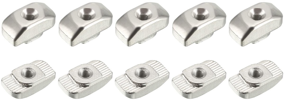 Dailygoods - T-groefmoeren M3 (10 stuks) voor Aluminium Profielen