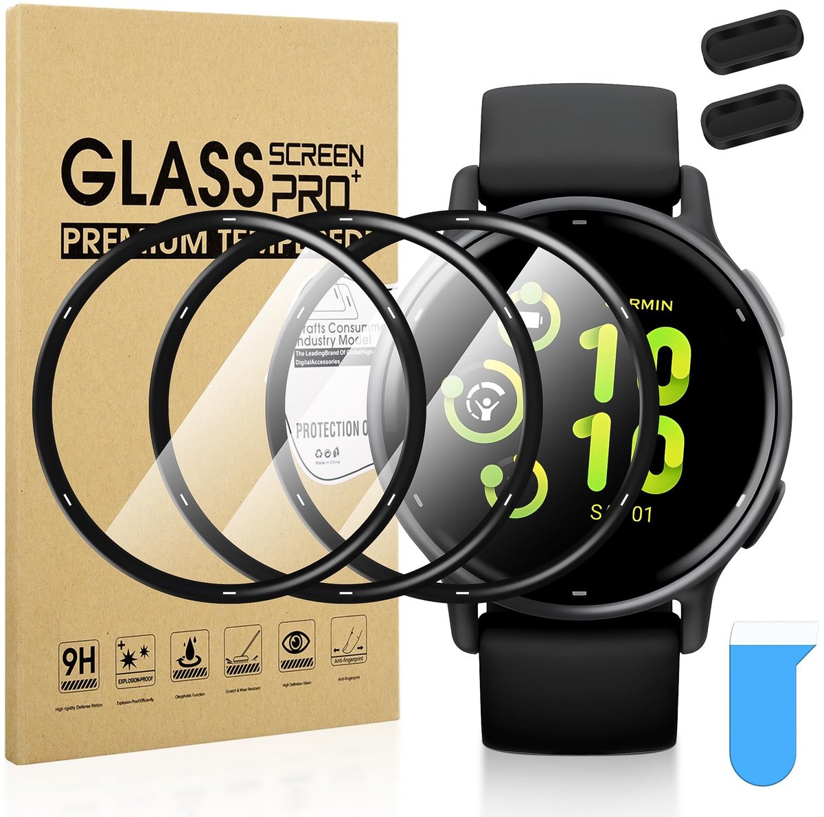 Dailygoods - 3 Stuks Krasbestendige Beschermfolie voor Smartwatch