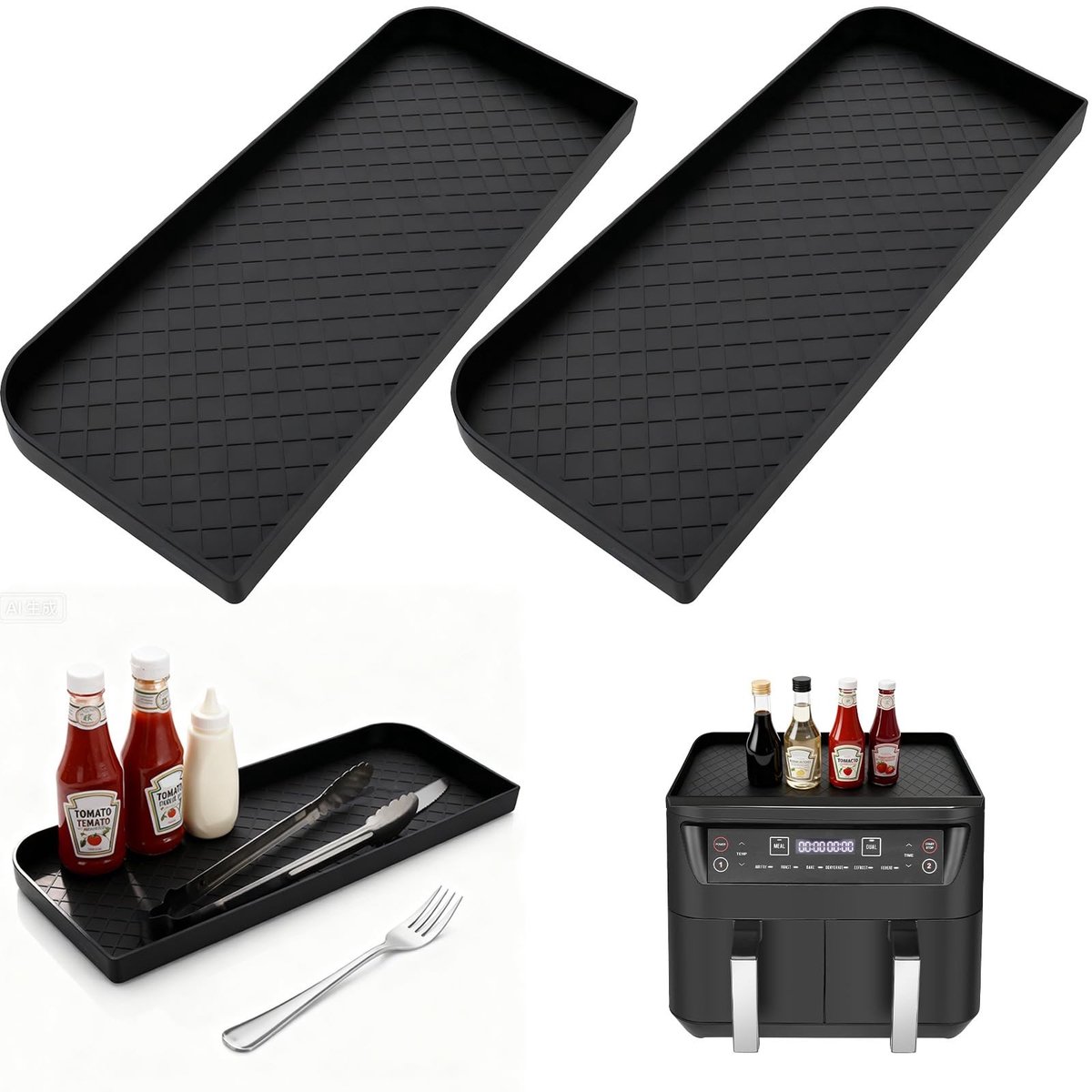 Dailygoods - 2 Stuks Siliconen Accessoires voor Heteluchtfriteuse