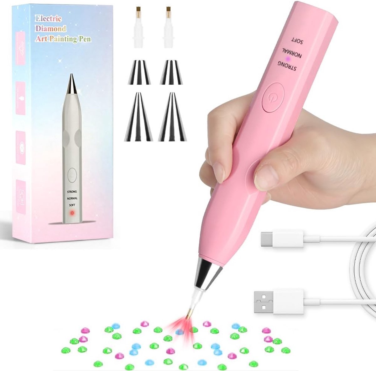 Dailygoods - Draadloze Diamantschilderpen met Vervangende Tips