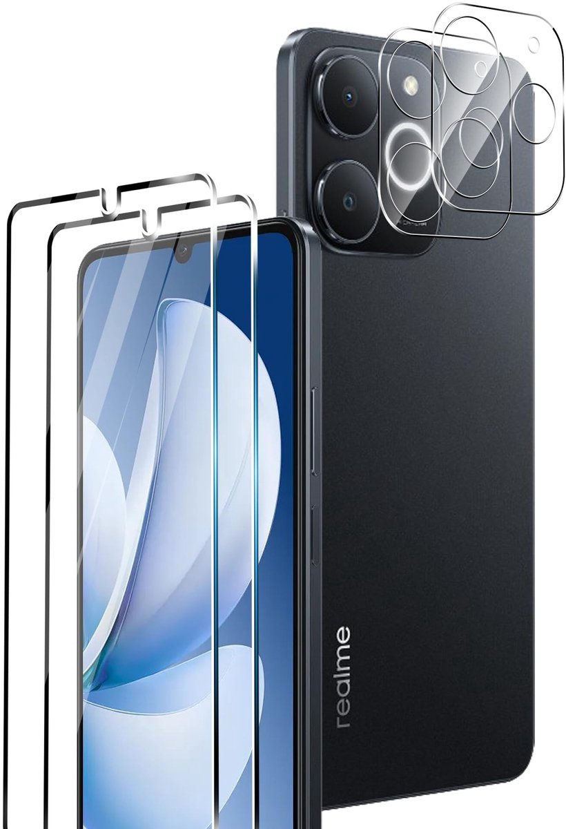 Dailygoods - Gehard Glas Screenprotector voor Realme Note 70T 4G, 2 Stuks