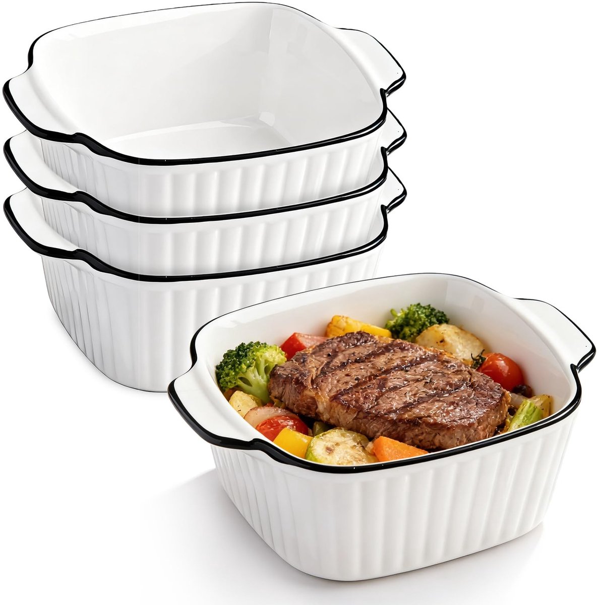 Dailygoods - 4-delige Keramische Ovenschaal Set voor Oven en Magnetron