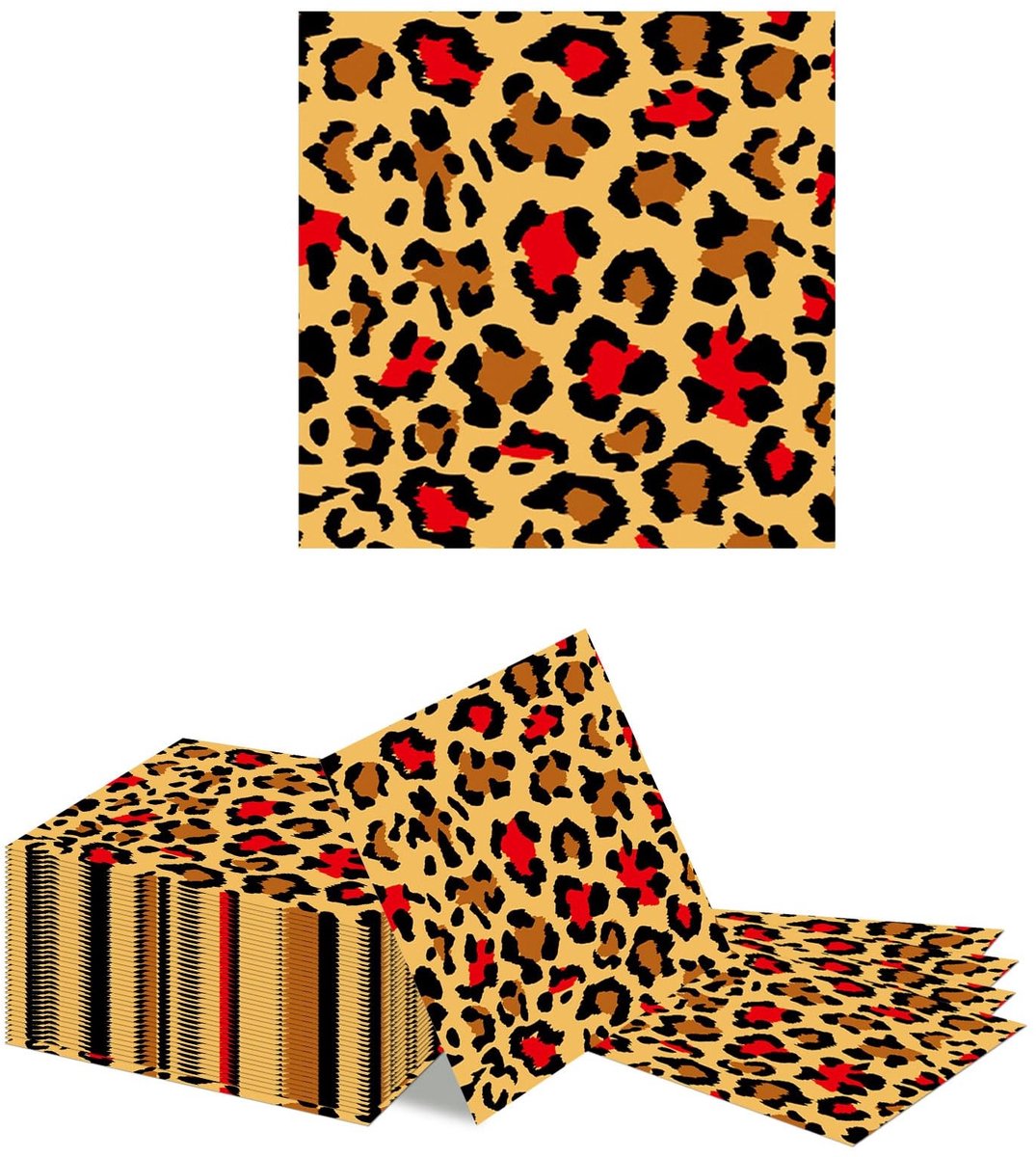Dailygoods - 40 Stuks Luipaardprint Servetten voor Verjaardagen en Feesten