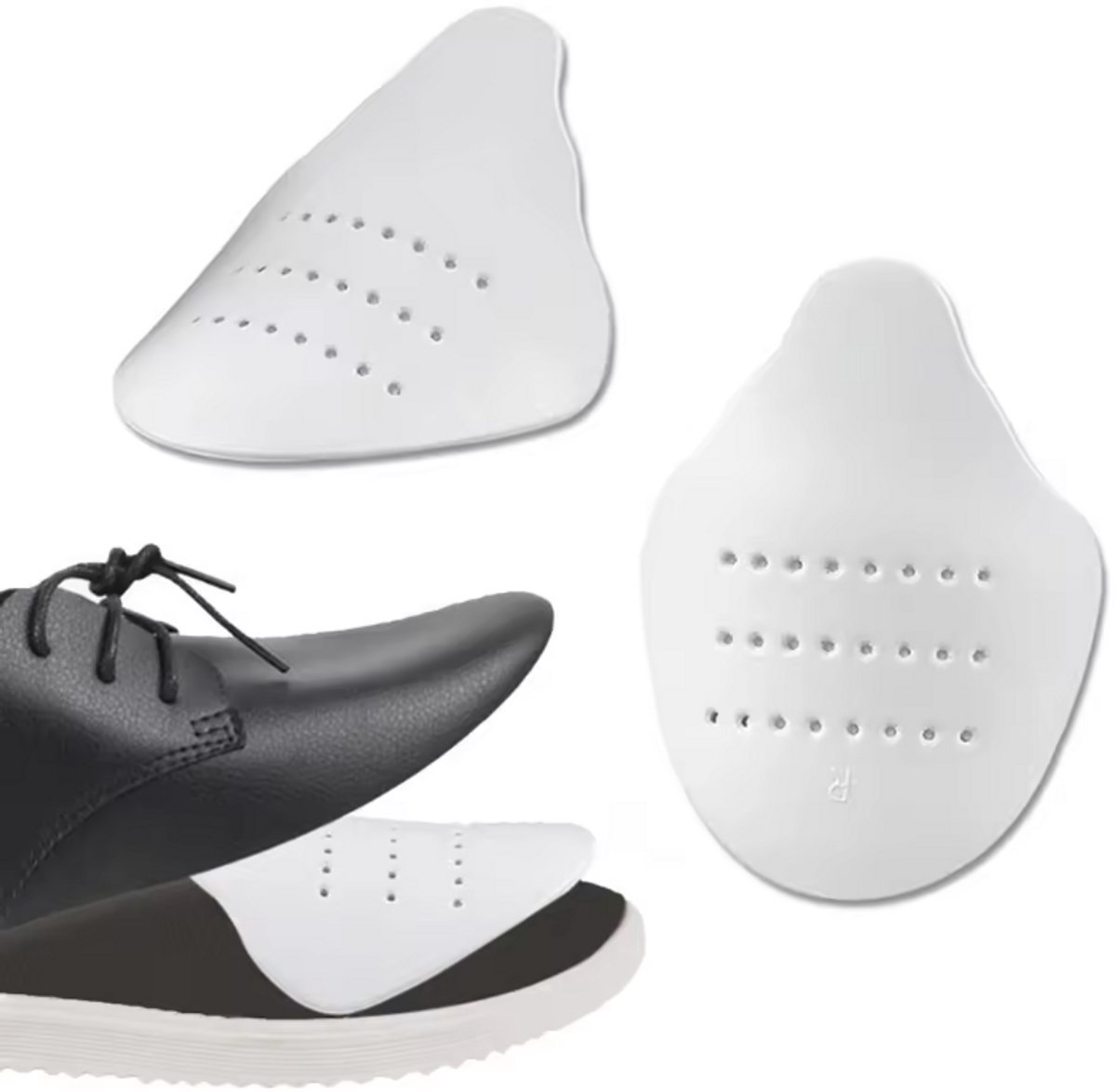 Crease protector - Sneakers beschermen - Anti crease - Maat 40-46 - Schoenneus beschermen - Gympen mooi houden - Tegen vouwen/kreuken -Schoenneus spanners - Sneaker shields - 1 paar - Zwart- L - Jonyx