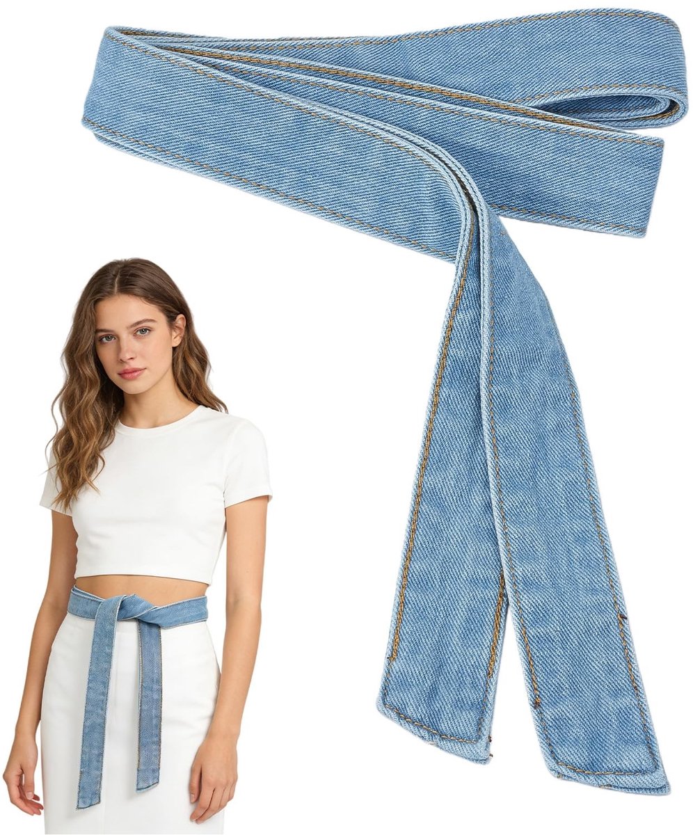 Dailygoods - Lange Denim Riem voor Dames en Heren, 3 x 200 cm