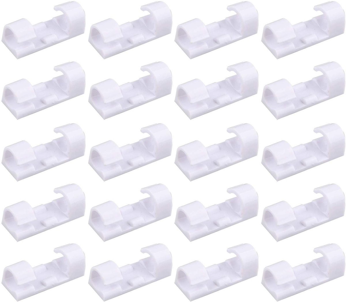 Dailygoods - Set van 20 Sterke Zelfklevende Kabelclips voor Kabelbeheer