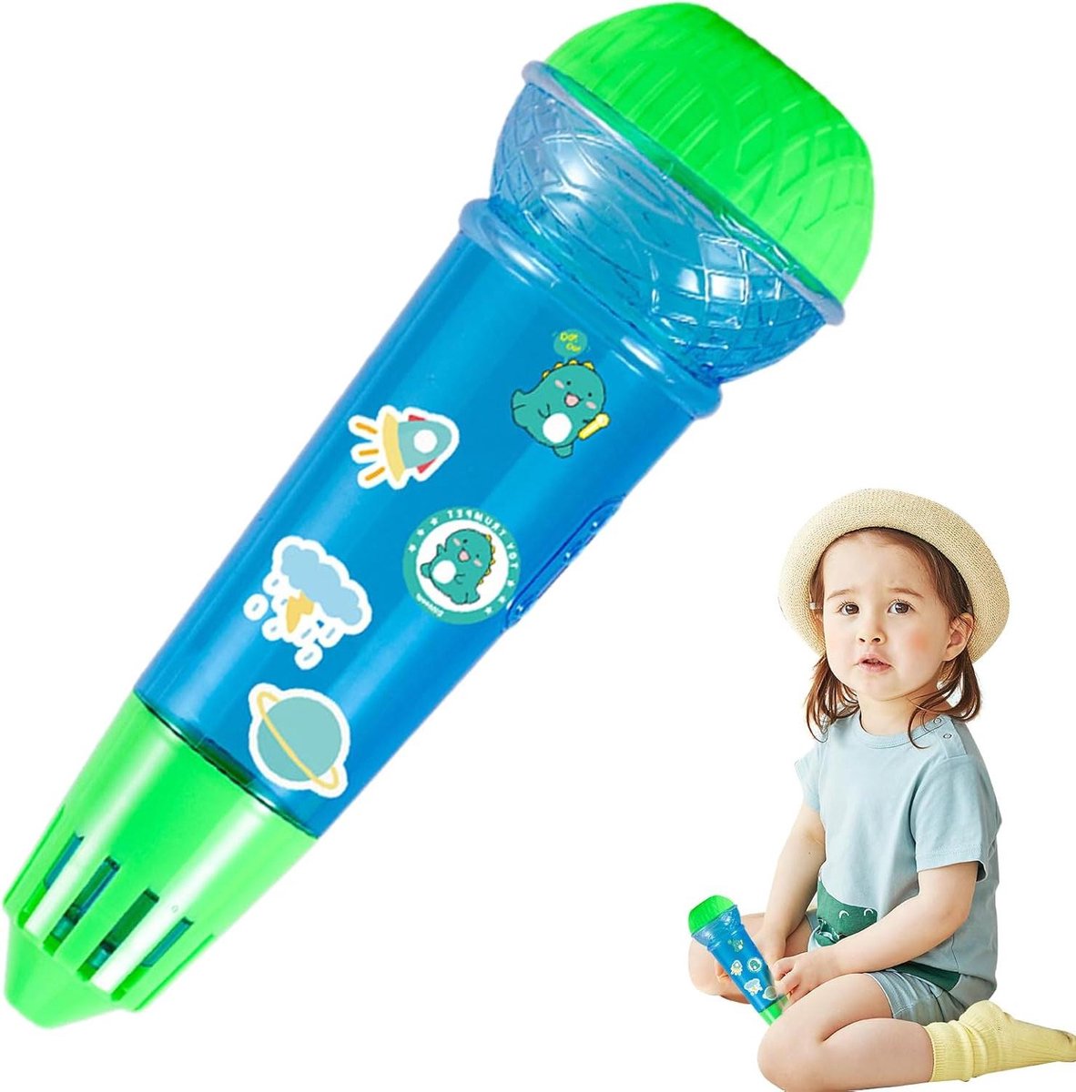 Echo Microfoon - Speelgoed Microfoon - Zingen en Spelen - Zonder Batterijen - 24 cm Lengte - Groen