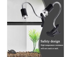 Reptielenlamp Metaal - Terrarium Verwarming - Habitat Verwarmen - Spatwaterdicht Ontwerp - 1142 inch - Zwart