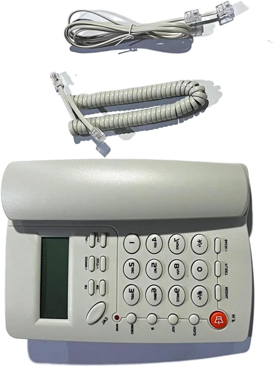 Vaste Telefoon - Huistelefoon Bureau - Eenvoudig Bellen - Nummerherkenning - 25 x 20 x 3 cm - Wit