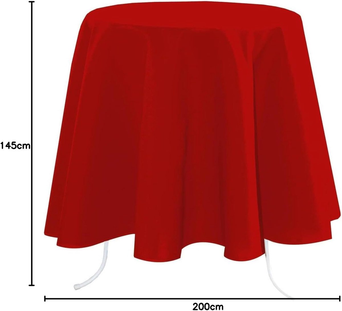 Tafelkleed - Rechthoekig kleed - Eettafel decoratie - Wasbaar op 30 graden - 145 x 200 cm - Rood