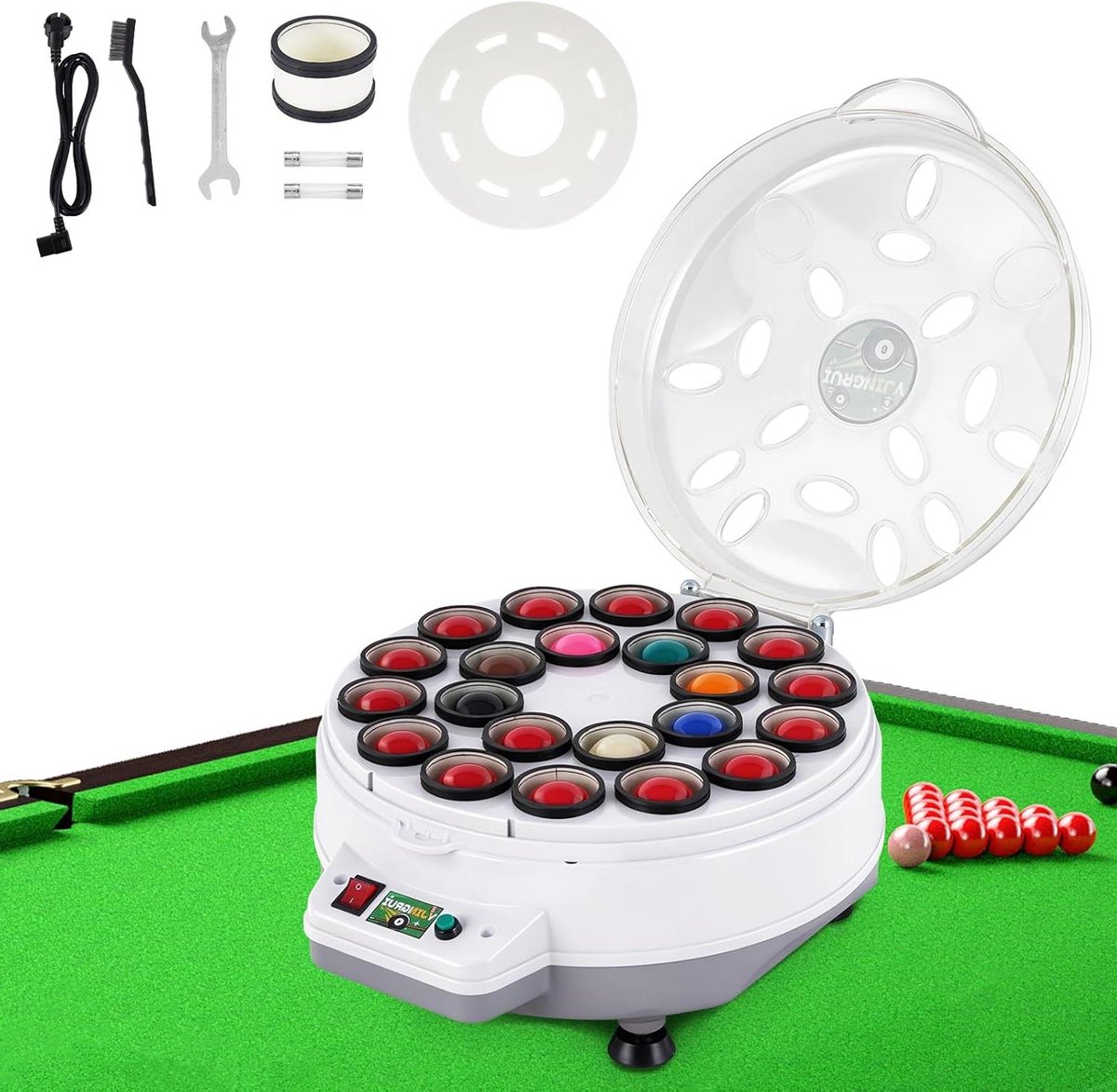 Biljartbal Reiniger - Poolballen Polijster - Ballen Onderhouden - Efficiënte Reiniging - 525 mm - Zwart