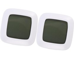Reptielen Temperatuur Vochtigheidsmeter - Terrarium Hygrometer - Klimaat Beheersing - Magnetisch Design - 47 x 47 x 3 cm - Wit