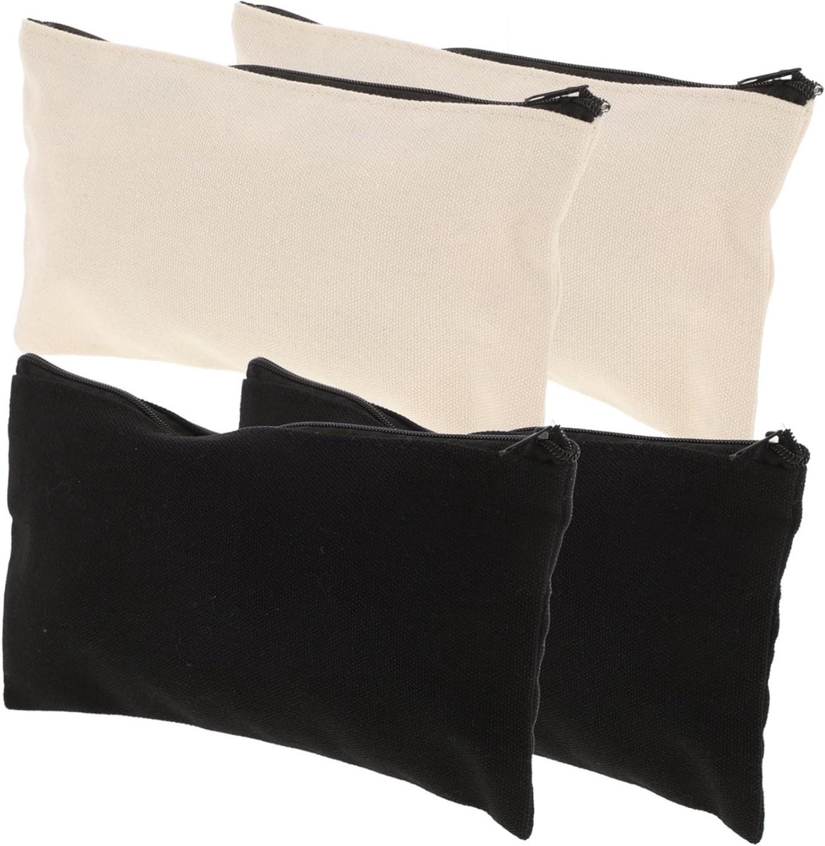 Opbergzakjes Set - Canvas Etuis - Hobby Knutselen - Met Ritssluiting - 4 Stuks - Diverse Kleuren