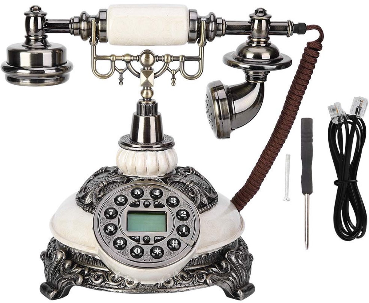 Dailygoods - Dailygoody - Snoergebonden Retro-Telefoon - Antiek Design - Creatief Voor Thuisgebruik - Vintage Uitstraling - ID-Beller Weergave - Perfect Voor Woonk