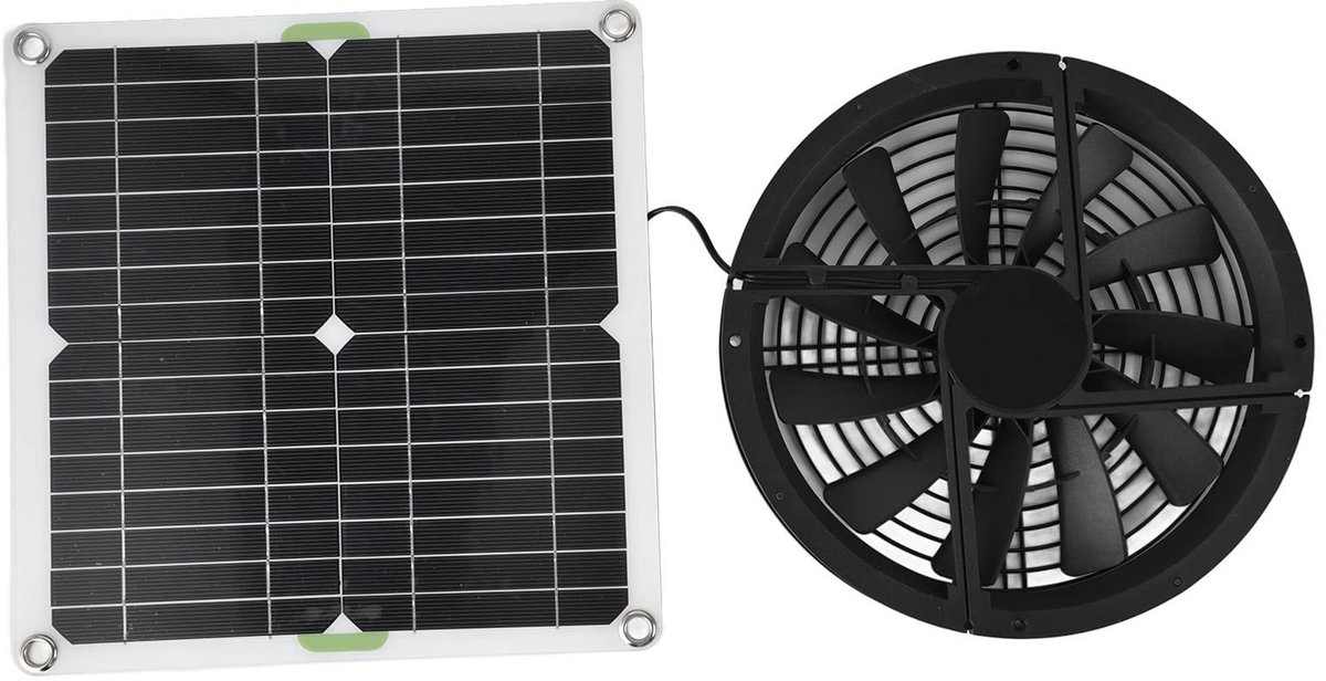 Dailygoods - Zonne-energie Ventilatieset voor Broeikas met Waterdichte Ventilator
