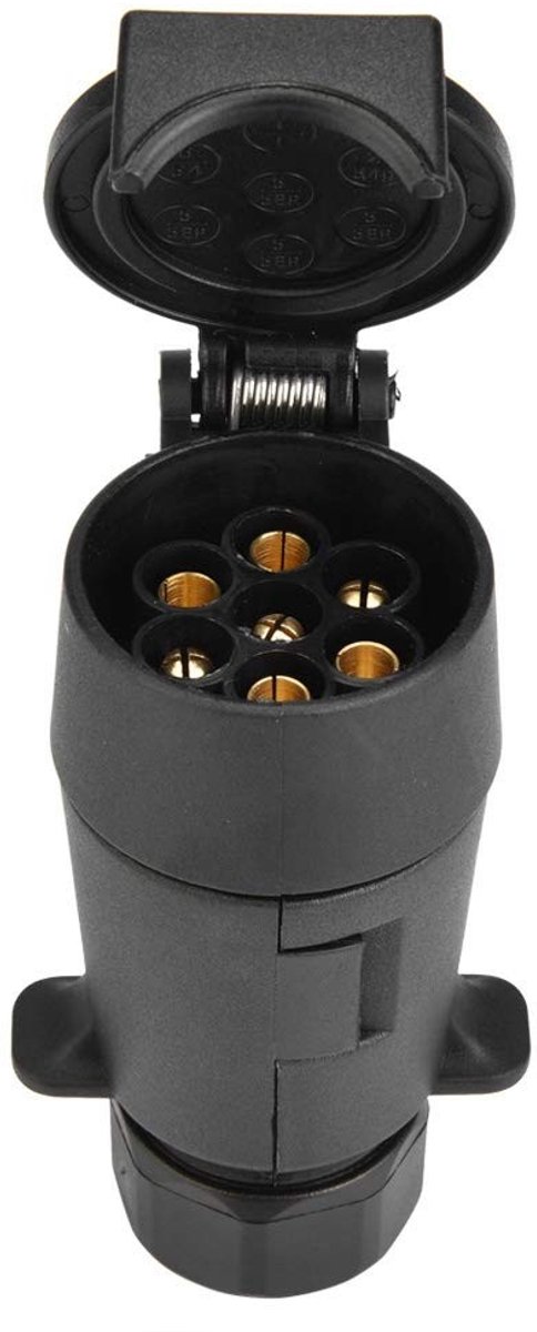 Dailygoods - 7 Pin Auto Trailer Connector - Draad Connector voor Caravan - Veilige Verbinding - 12V - Geschikt voor Aanhaakvoertuigen - Europese Stand