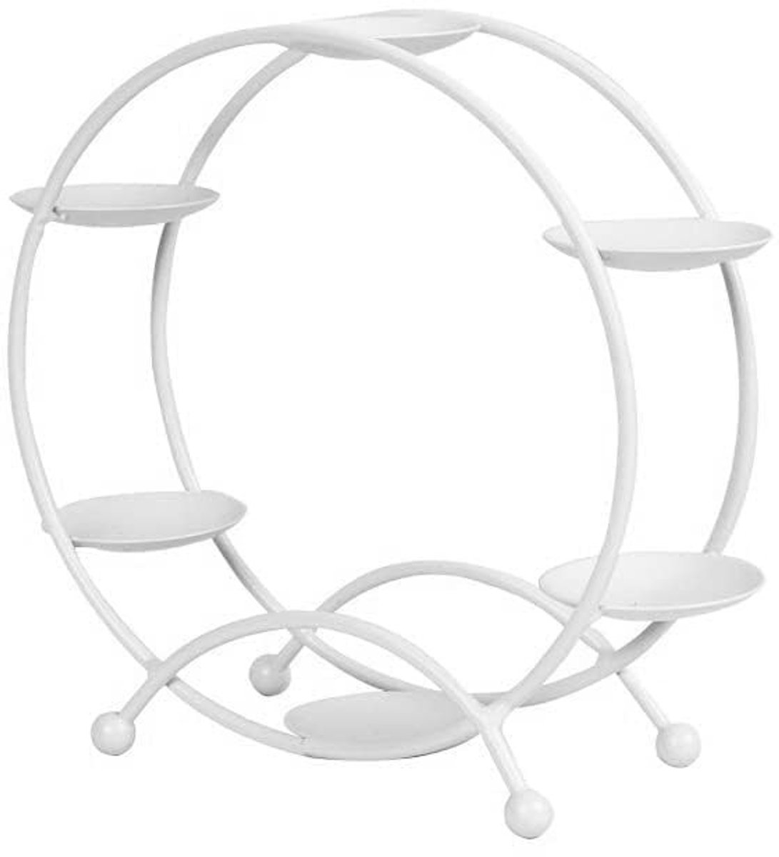 Dailygoods - Grote Cupcake Stand, Roterende Dessert Display met 6 Houder, Wit