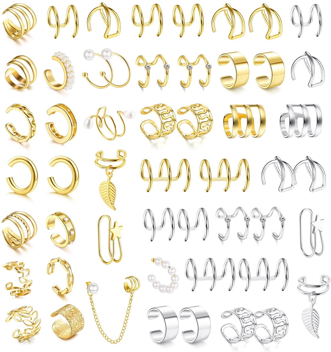 Dailygoods - Set van 52-73 Stuks Gouden Oorboeien