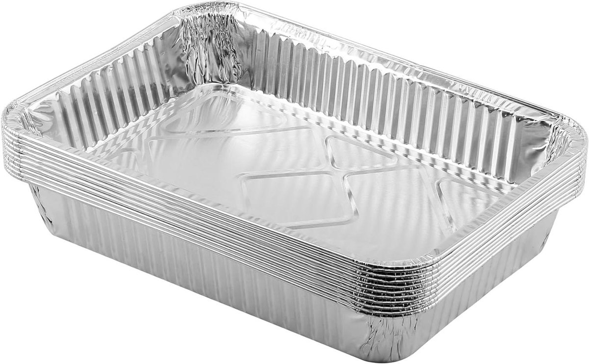 Barbecue dienblad - Aluminium schalen - Buiten koken - Warmtegeleiding - 10 stuks - Zilver