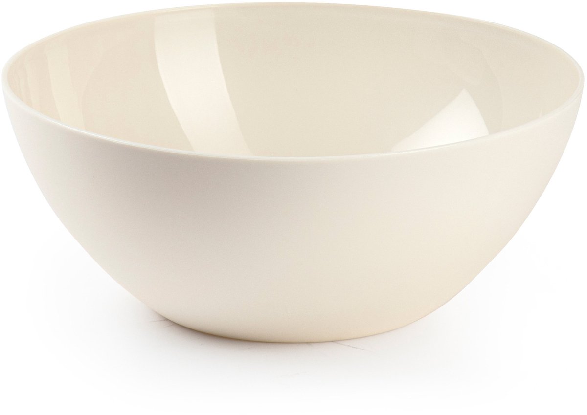 Plasticforte Serveerschaal/saladeschaal - D23 x H10 cm - kunststof - beige - 2500 ml