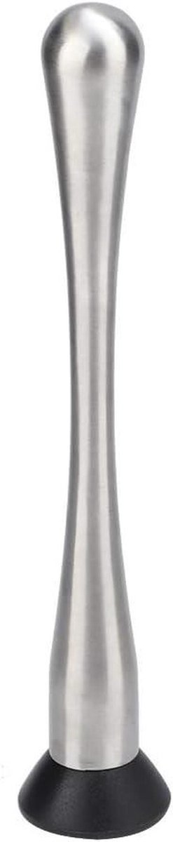 Cocktail Stamper IJshamer - Drankmixer Barlepel - Cocktails Maken - Roestvrij Staal - 22.5 cm - Zilverkleurig