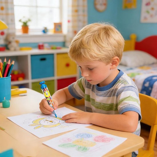 Kinder Krijtjes - Tekenkrijtjes Set - Creatief Tekenen - Intrekbaar Mechanisme - 15 cm - Blauw — afbeelding 3