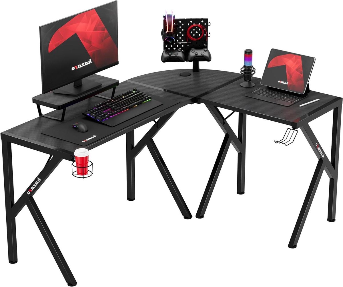 Gaming Bureau - Bureau Bureau - Gaming - Stabiel Onderstel - Eén maat - Zwart
