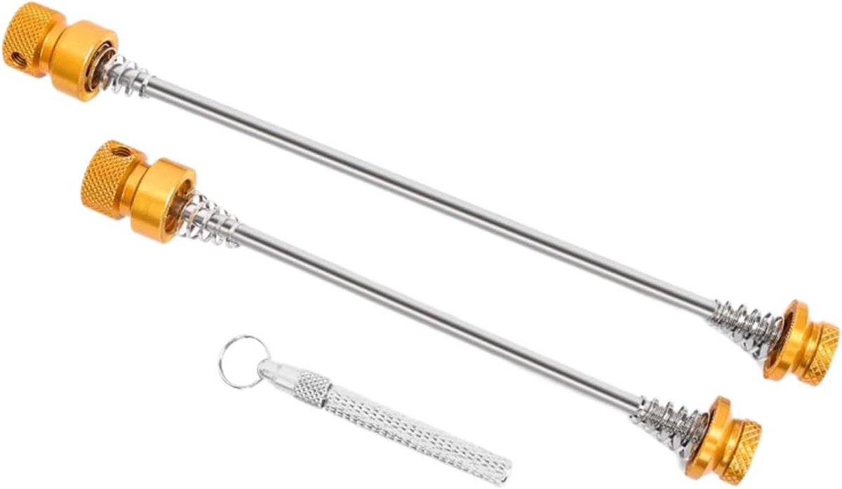 Fiets snelspanner - Diefstalbeveiliging as - Fiets reparatie - Eenvoudige bediening - Gestandaardiseerde opname - Goud