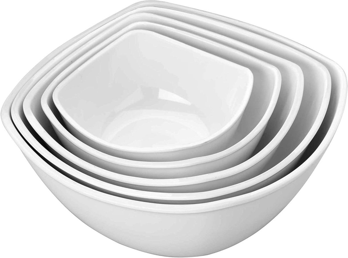 VIERKANTE KOM MEL.197X197X88 MM. 1,5 LITER.