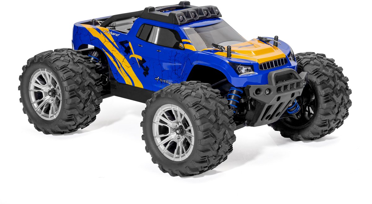 Overmax X-Shard RC auto / RC car Monster Truck 4x4 – metalen aandrijving – tot 30 km/u – LED verlichting – off-road – IPX4 – bereik 90 m – 1:16 – RTR set – 20 min rijtijd – onafhankelijke vering – vanaf 8 jaar - Bestuurbare Auto — afbeelding 12