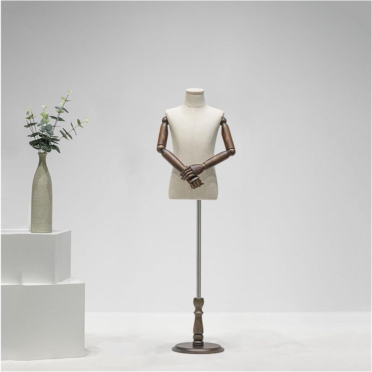 Kinder Naaipop - Paspop Kinderen - Kleding Presenteren - Verstelbare Hoogte - 83-130 cm - Beige
