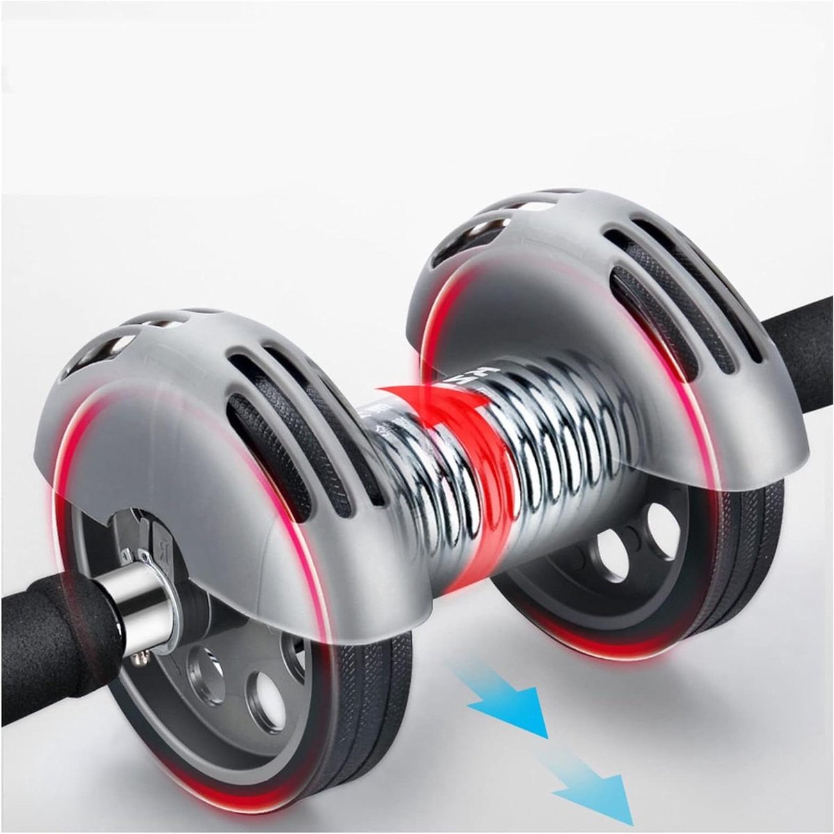 Buikspierroller - Fitness wiel - Core training - Automatische rebound - 1000 Gram - Zwart