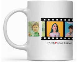 Gepersonaliseerde mok - Unieke koffiemok - Cadeau geven - Vaatwasmachinebestendig - Melamine - Wit