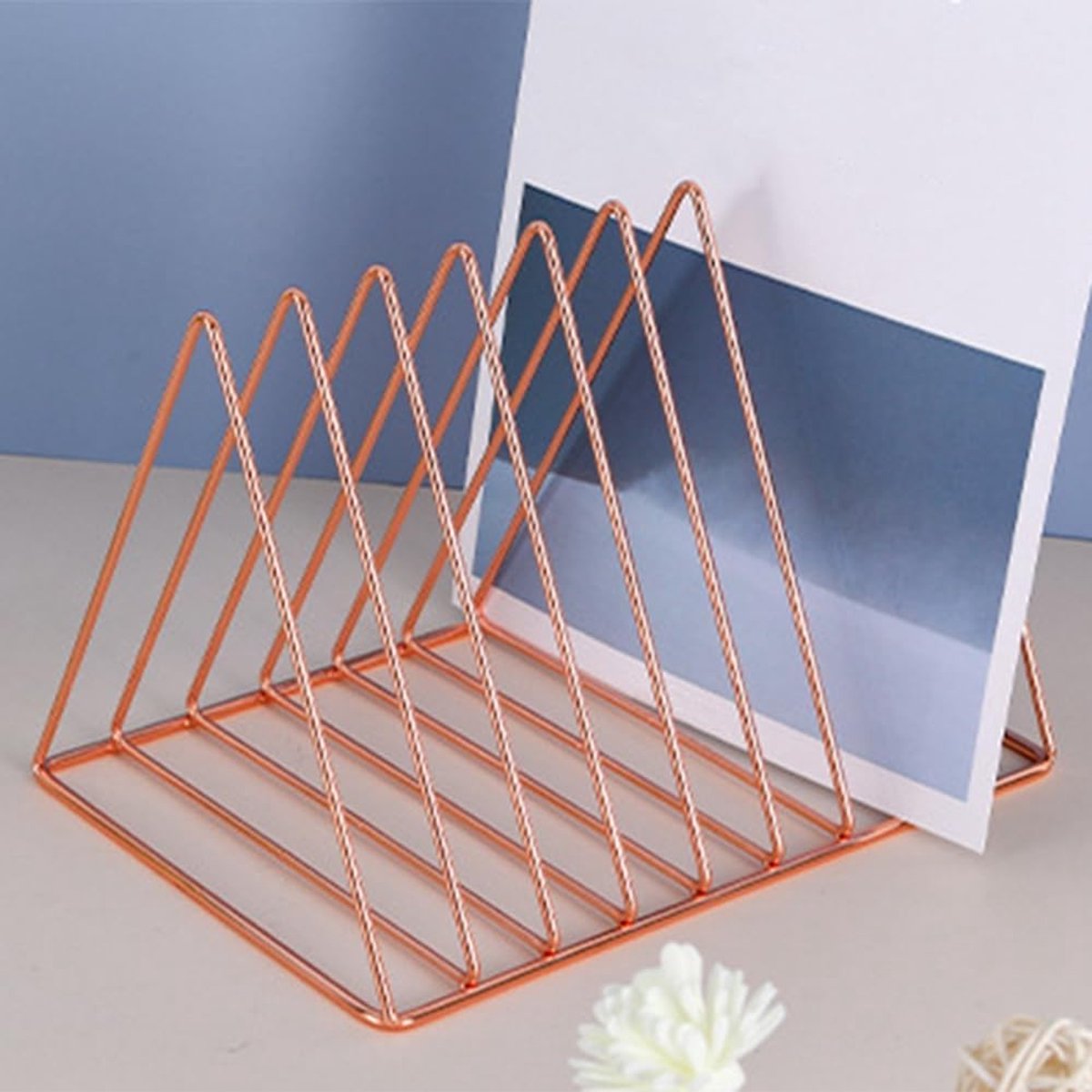 Boek Organizer - Tijdschrift Houder - Bureau Opruimen - Stijlvolle Roségoud - Set van 2 - Roségoud — cadeau in Wonen & Interieur - foto 5