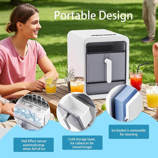 IJsmaker Machine - IJsblokjes Maker - Thuis Bar Keuken - Zelfreinigend Snel - 12 Stuks 10 Min - Wit — afbeelding 5