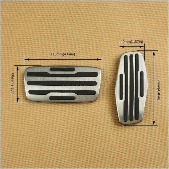 Auto Pedaal Covers - Voetrem Gaspedaal - Verbeter Rijervaring - Antislip Ontwerp - Set van 2 - Zilver — afbeelding 5