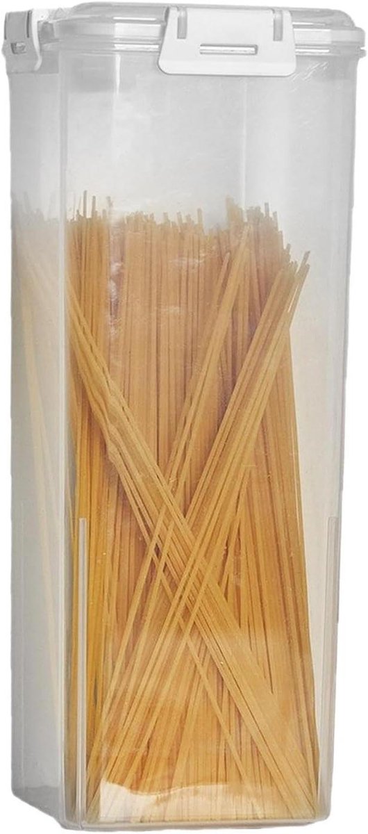 Opbergdoos - Deksel Container - Keuken Organiseren - Luchtdichte Sluiting - 14x34 cm - Wit