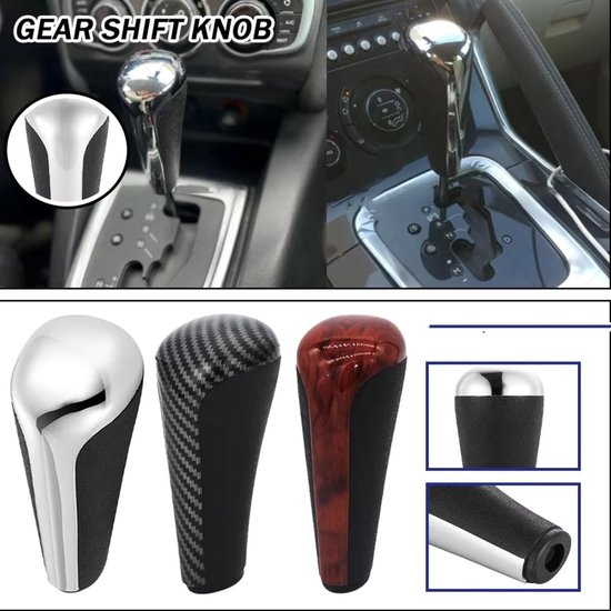 Schakelpook Knop - Versnellingspook Handvat - Auto Interieur - Ergonomische Grip - 1 Stuk - Houtkorrel — afbeelding 2
