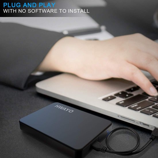 Externe Harde Schijf - Draagbare Opslag - Bestanden Opslaan - Plug and Play - 1 TB - Mat Zwart — afbeelding 3