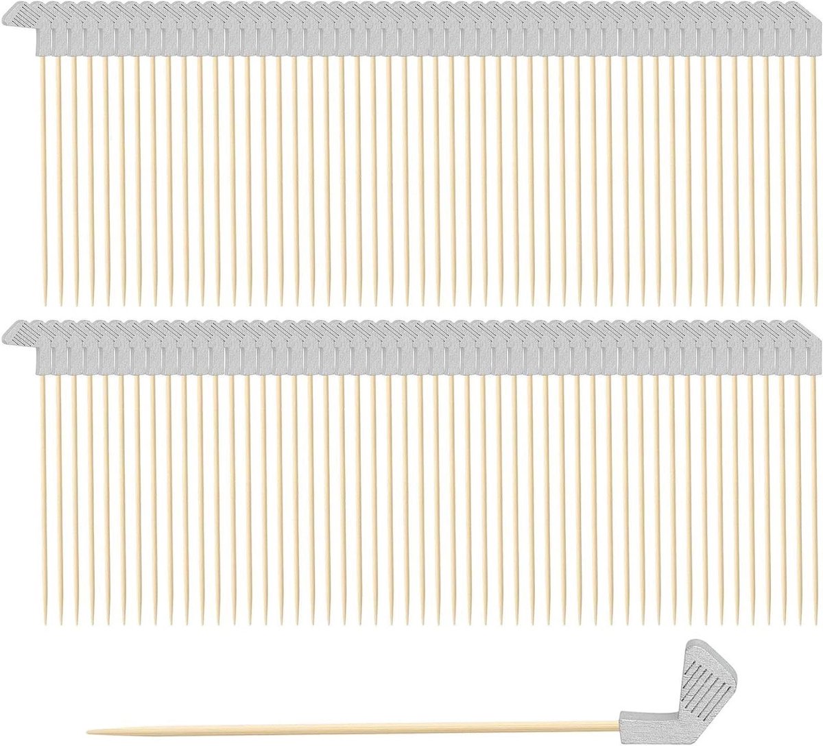 Cocktail Prikkers - Houten Spiesjes - Hapjes Serveren - Golf Thema - 100 stuks - Houtkleur